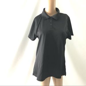 CornerStone Women Golf Polo Shirt Size M Black Shortsleeve